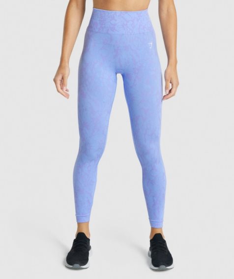 Women's Gymshark Adapt Animal Seamless Leggings Light Blue | NZ 8FNDPA